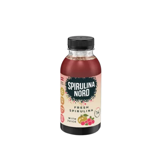 SpirulinaNord® svaiga spirulīna ar ābolu-dzērveņu sulu
